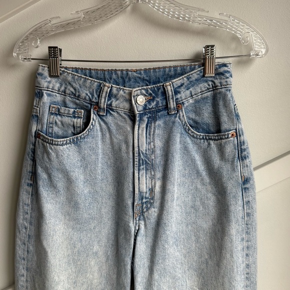 H&M Wide Leg  Blue Denim Jeans size 2 - Picture 3 of 7